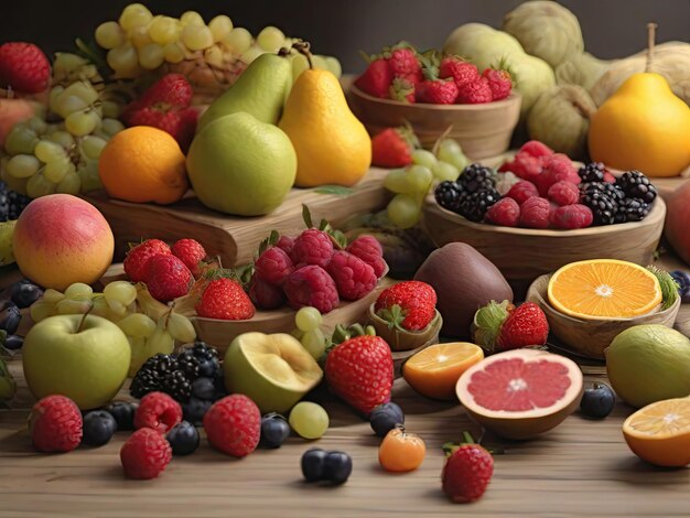 Foto fruit met achtergrondpatroon generatief ai