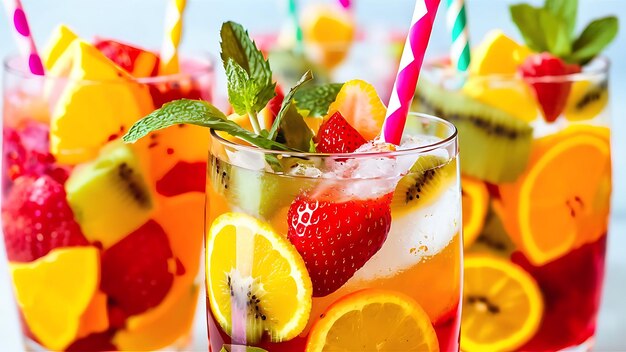 Fruit mocktail in the bar non alcoholic party