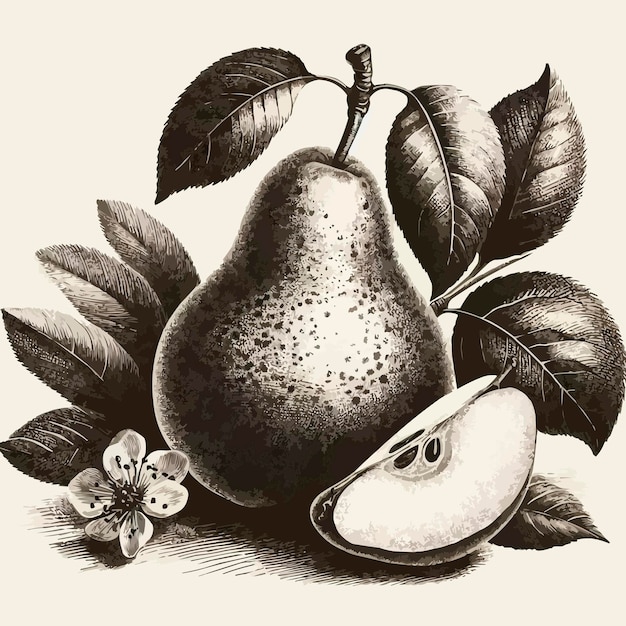 Photo fruit old graving illustration