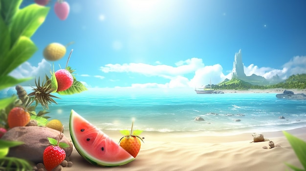 Fruit op het strand wallpapers