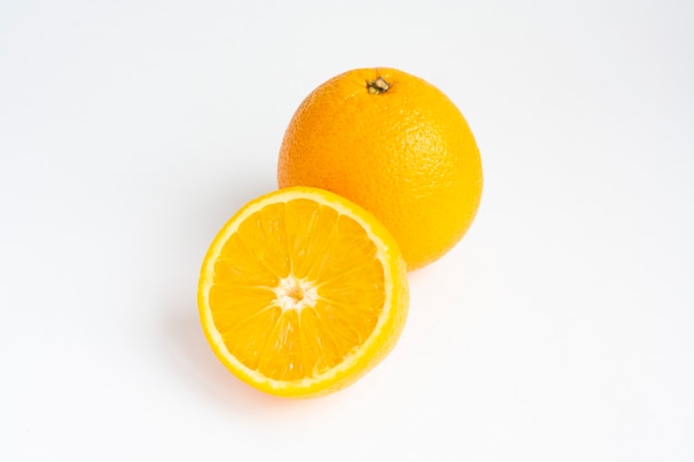 Fruit orange and a half isolated