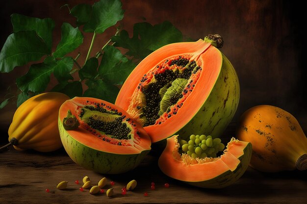 Fruit papaya is sweet