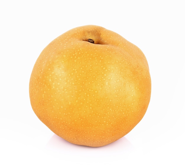 Fruit, pears, golden on white background