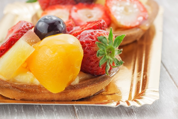 Fruit pie on a tray