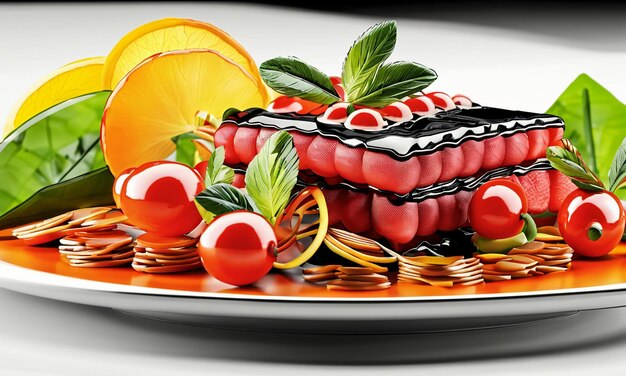 Fruit platter and delicious food platter advertising poster promotional wallpaper background