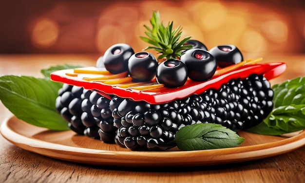 Fruit platter and delicious food platter advertising poster promotional wallpaper background