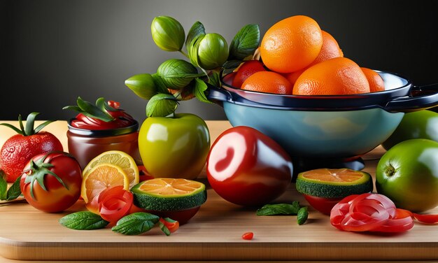 Fruit platter and delicious food platter advertising poster promotional wallpaper background