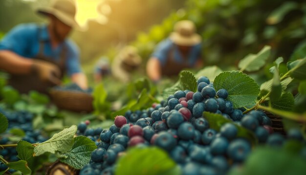 Fruit plukken in de zomer Mensen op de plantage