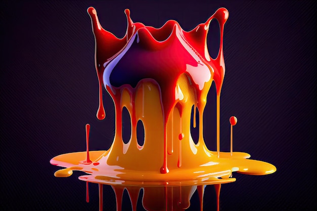 Fruit Puree Splash Colorful Apple Peach Food Sweet Puree Splatter Abstract Generative Ai Illustration