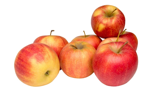 Fruit red apples on a white background