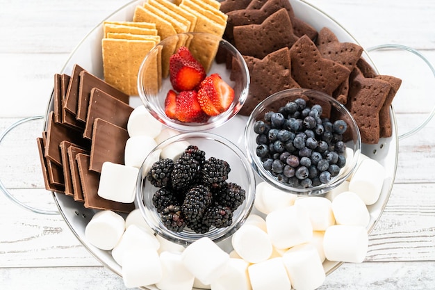 Fruit s'mores charcuterie board