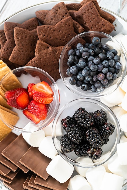 Fruit s'mores charcuterie board