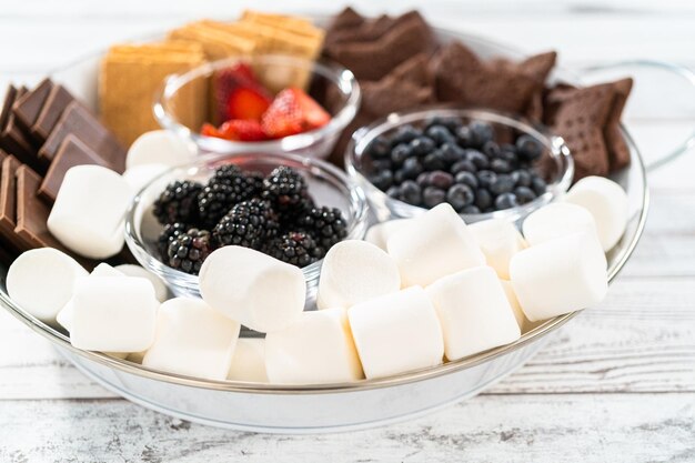 Fruit s'mores charcuterie board