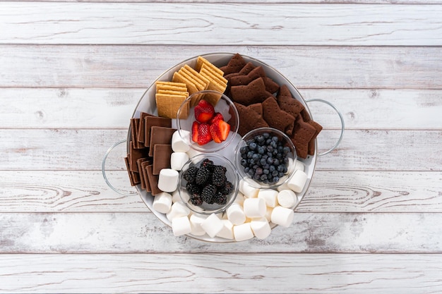 Fruit s'mores charcuterie bord