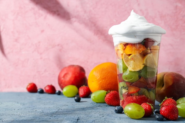 Fruit salad healthy food and healthy nutrition