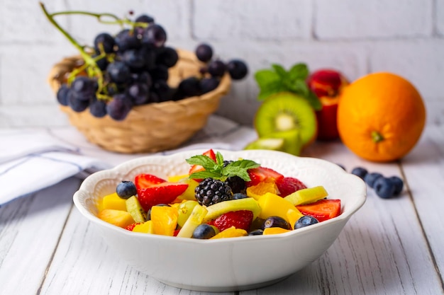 Fruit salad made from summer fruits