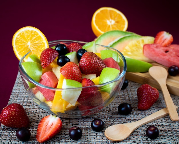 Fruit salad with bold colors