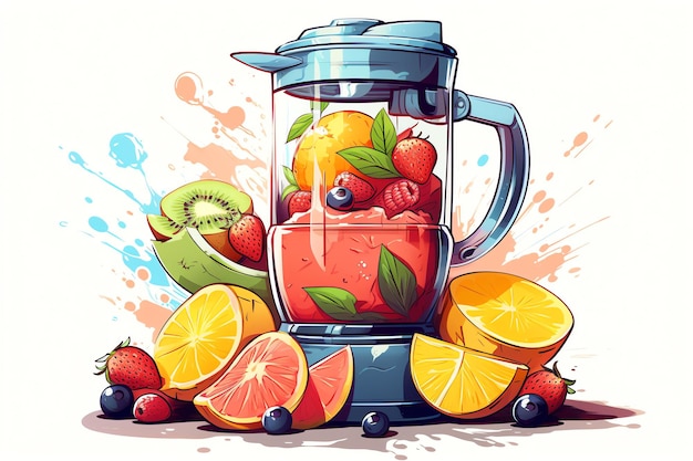 FRUIT SHAKE MAKING CLIP ART BLENDER AND FRUITS