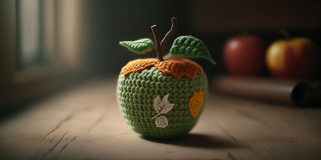 fruit shape crochet art illustration full of color