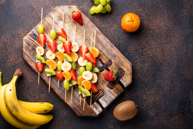 Fruit skewers, healthy summer snack