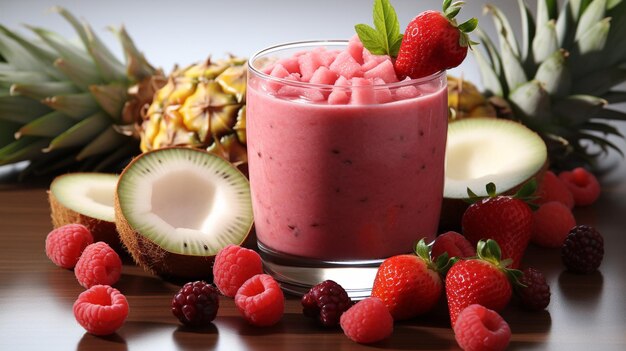 Fruit smoothie close up