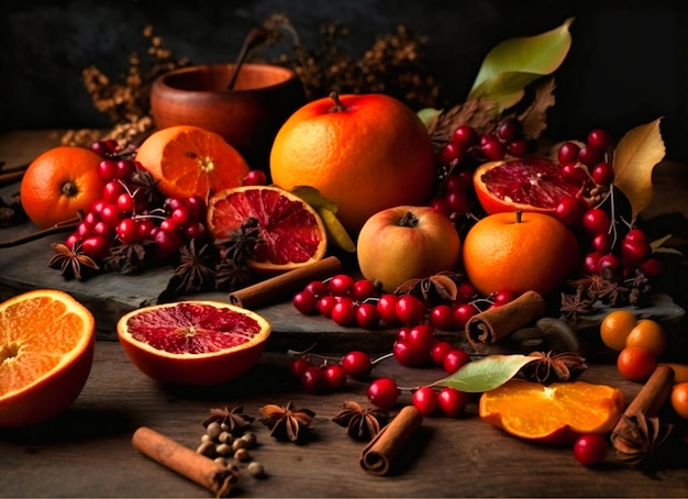 Fruit and spice ingredients of fall and winter