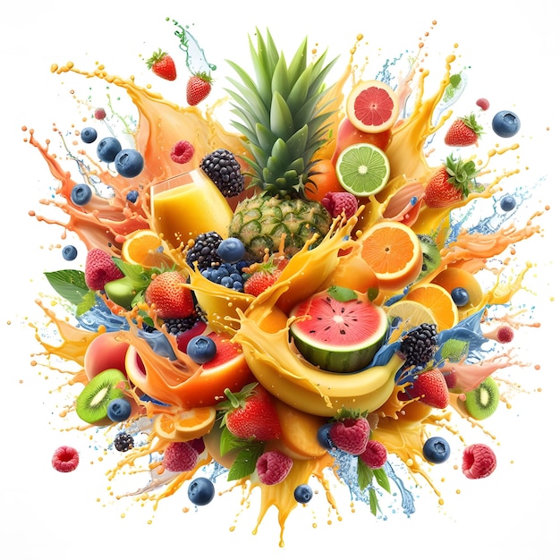 fruit splash fictitious generative AI artwork