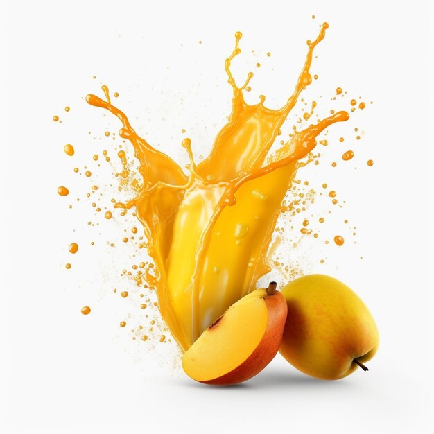 premium-ai-image-a-fruit-splash-with-orange-juice-and-orange-juice
