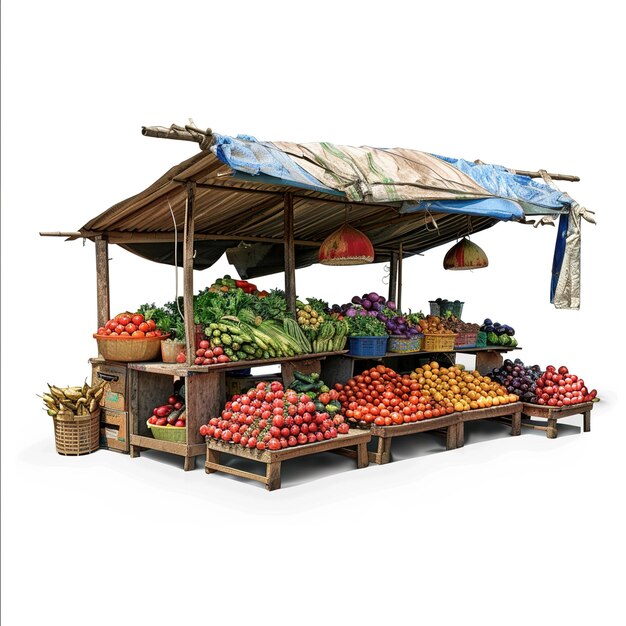 Photo a fruit stand with a tarp that says  fresh