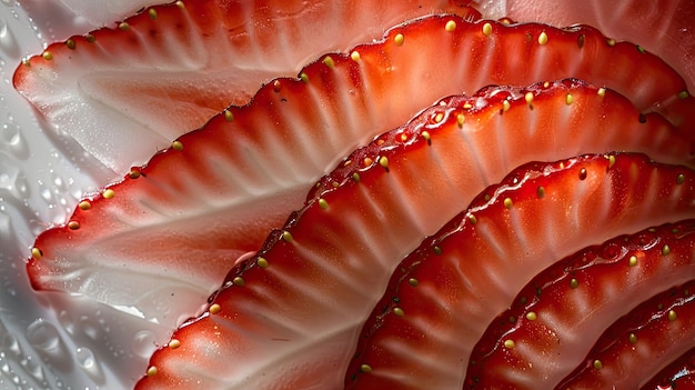 Photo fruit strawberry sliced