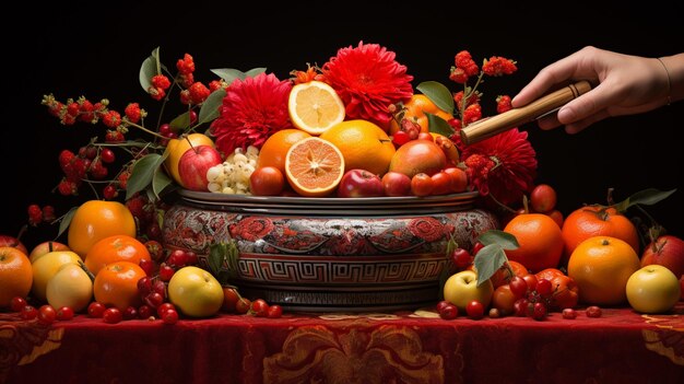 fruit table HD 8K wallpaper Stock Photographic