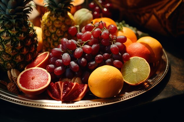 Photo fruit on tray an intimate closeup ar 32