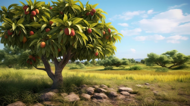 fruit trees HD 8K wallpaper Stock Photographic Image