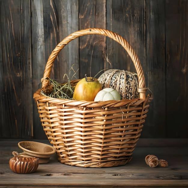 Photo fruit and vegetable basket