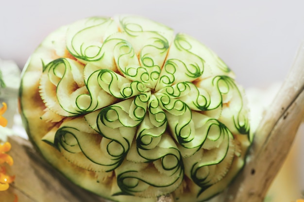 Fruit and vegetable carvings, Display thai fruit carving