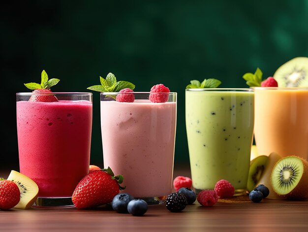 Fruit and Vegetable juice in glasses