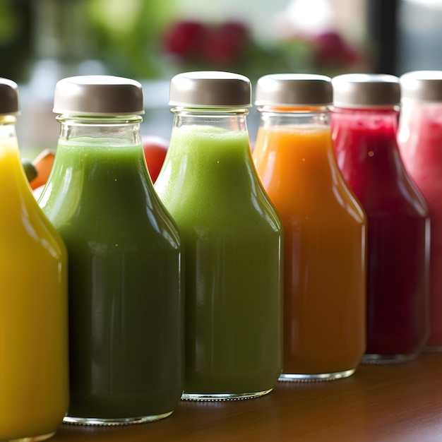 Fruit and Vegetable juice in glasses