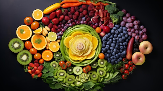 fruit and vegetable rainbow fresh fruit