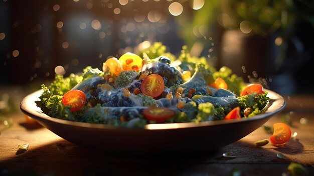 Photo fruit and vegetable salad