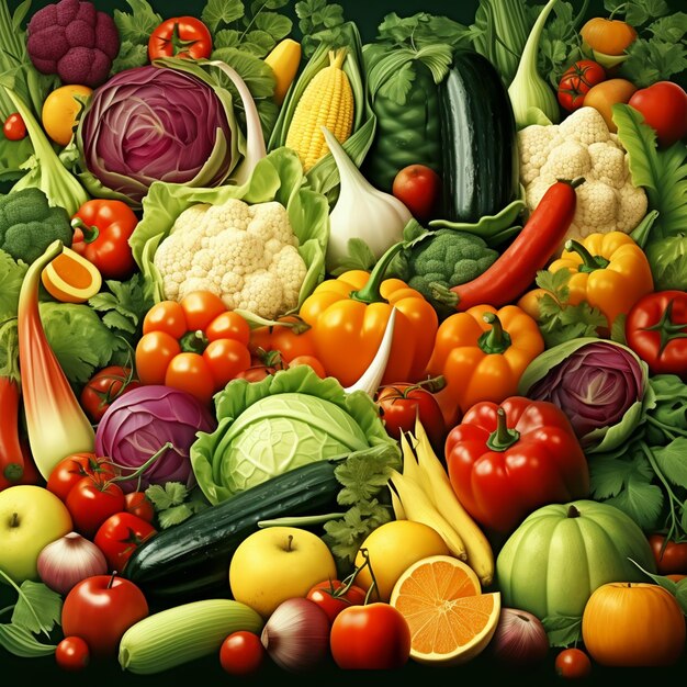 Photo fruit and vegetable theme background