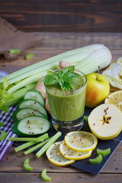 Fruit and vegetables smoothie Healthy breakfast