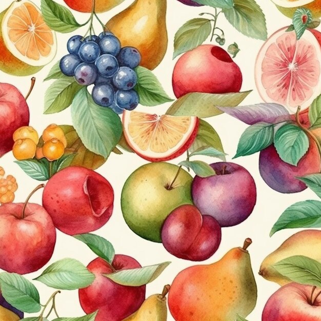 Photo fruit watercolor_pattern