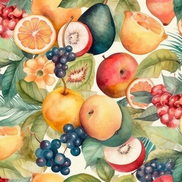 Photo fruit watercolor_pattern