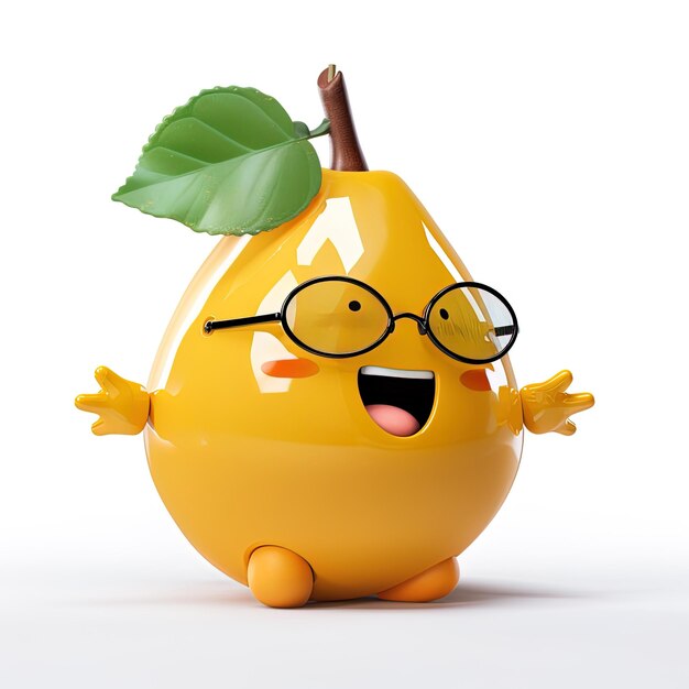 a fruit with a face that has a face that says  glasses