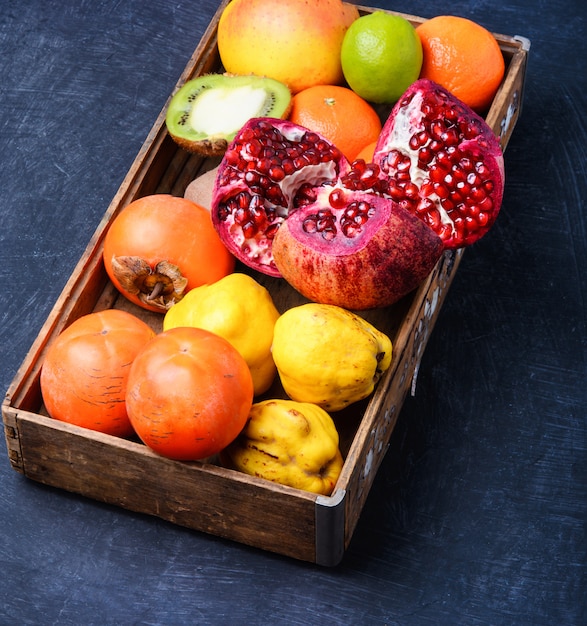 Fruit in a wooden box