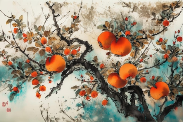 Fruitbearing tree with oranges