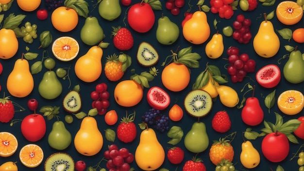 Photo fruitful delights a seamless pattern of fruits infusing designs with freshness and vibrant flavors