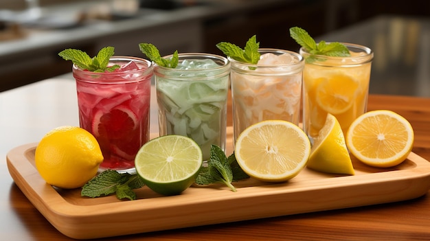 Fruitig Mocktail-blad Levendige garnituren en verfrissing