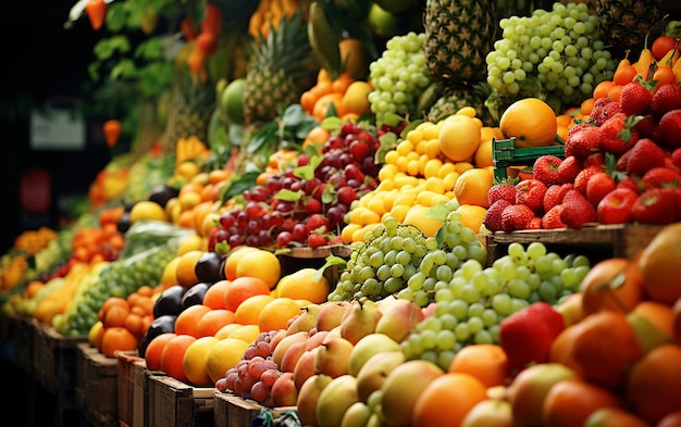 Fruitmarkt Bounty Een levendig assortiment verse producten