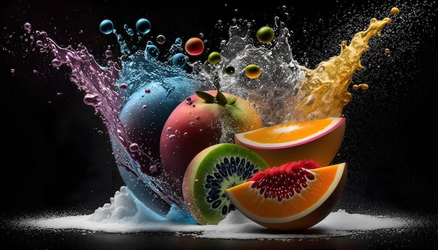 Fruitmix in waterplons